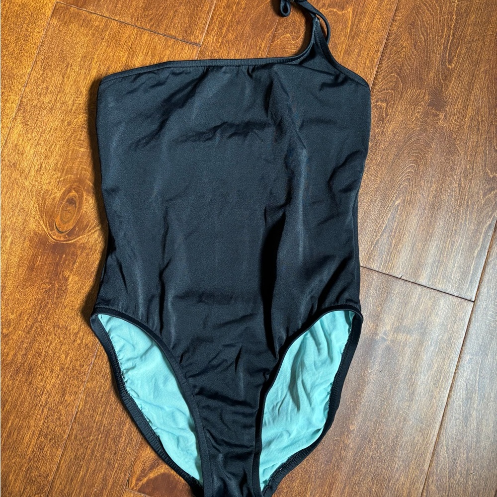 J. Crew Black One-Shoulder One Piece Swimsuit